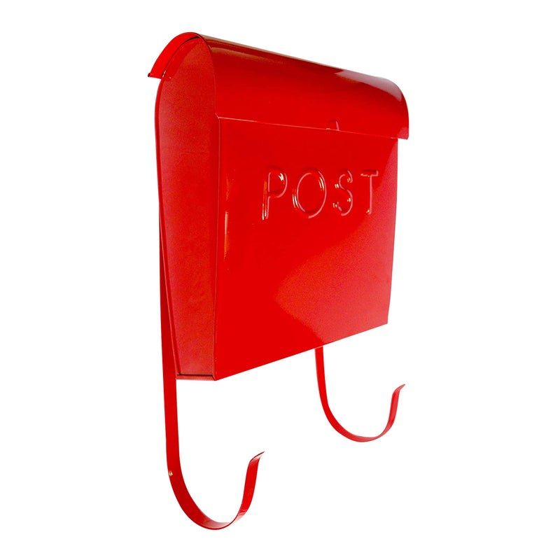 NACH Mailboxes for Outside Wall Mount, 12 x 11.2 x 4.5 inch, Red Wall Mounted Mailbox, Waterproof Mailbox with Outdoor Newspaper Holder - The Euro Mailbox - Image 3